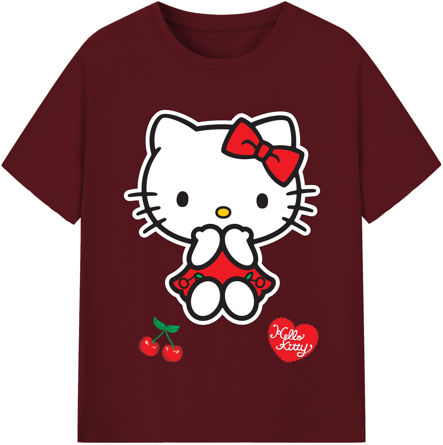 （画像用） Hello Kitty ハローキティ 綿100％半袖Tシャツ（フロントプリント）